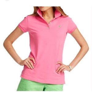 Lilly Pulitzer Pink Resort Fit Polo Shirt-Size XS